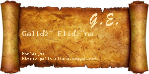 Galló Eliána névjegykártya